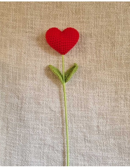 Fleur ❤️ au Crochet sur Tige - Idéal Cadeau