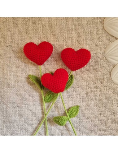 Fleur ❤️ au Crochet sur Tige - Idéal Cadeau