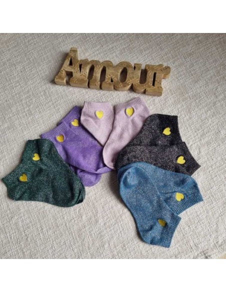 Mi-Chaussettes Pailletées à Motif 💛 - Douces et Confortables