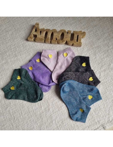 Mi-Chaussettes Pailletées à Motif 💛 - Douces et Confortables