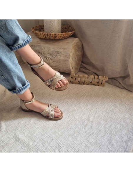 Sandales Plates - Lanières Croisées et Brides Cheville - Tendance Eté