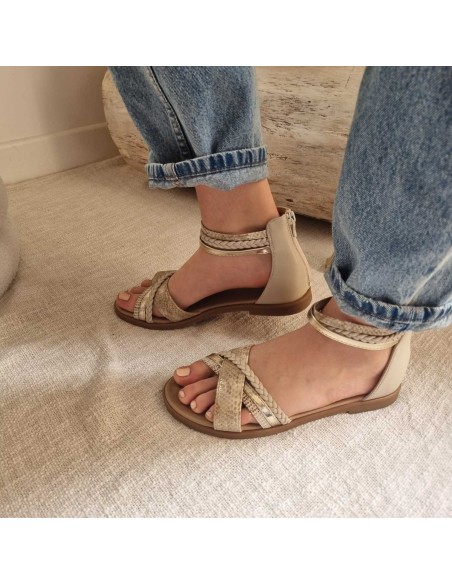 Sandales Plates - Lanières Croisées et Brides Cheville - Tendance Eté