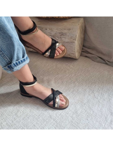 Sandales Plates - Lanières Croisées et Brides Cheville - Tendance Eté