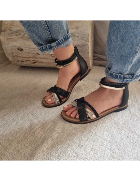 Sandales Plates - Lanières Croisées et Brides Cheville - Tendance Eté