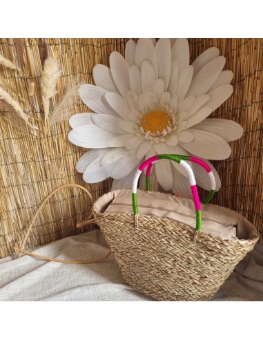 Sac en Paille Femme - CIAO BONJOUR HOLA - avec Pompons Décoratifs - Style estival Bohème